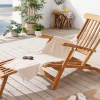 Massive Gartenliege EMPIRE TEAK 175cm natur Teakholz Deckchair verstellbar