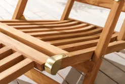 Massive Gartenliege EMPIRE TEAK 175cm natur Teakholz Deckchair verstellbar