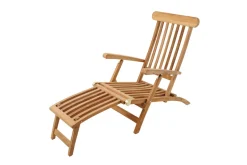 Massive Gartenliege EMPIRE TEAK 175cm natur Teakholz Deckchair verstellbar
