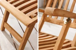 Massive Gartenliege EMPIRE TEAK 175cm natur Teakholz Deckchair verstellbar