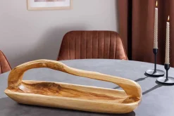 Massive Holzschale BALI 60cm Teakholz mit Griff natürliche Maserung