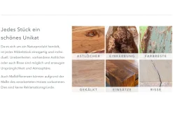 Massive Konsole BARRACUDA 120cm Teak mit Stahl Kufenfüßen inkl. Glasplatte