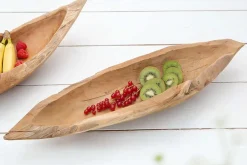Massive Schale NATURE BOAT 60cm natur Teakholz Wurzelholz