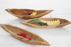 Massive Schale NATURE BOAT 60cm natur Teakholz Wurzelholz