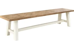 Massive Sitzbank HAMPTONS 160cm hellbraun creme Pinienholz