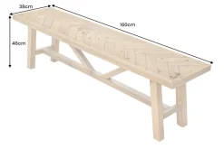 Massive Sitzbank MOSAIK 160cm natur Pinienholz recycelt
