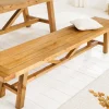 Massive Sitzbank RIVIERA 180cm natur recyceltes Pinienholz Landhaus-Stil