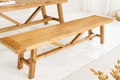 Massive Sitzbank RIVIERA 180cm natur recyceltes Pinienholz Landhaus-Stil