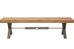 Massive Sitzbank THOR 180cm Wild Eiche geölt im Industrial Design