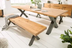 Massive Sitzbank THOR 180cm Wild Eiche geölt im Industrial Design