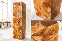 Massive Säule TRIBAL 110cm braun natur Teakholz handmade Dekoration