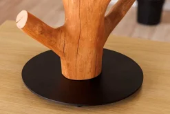 Massive Tischlampe JEWELRY 60cm natur Mangostanholz weißer Stoffschirm