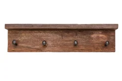 Massive Wandgarderobe HEMINGWAY 60cm natur recyceltes Teakholz mit Ablage