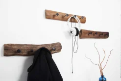 Massive Wandgarderobe HEMINGWAY 50cm natur aus recyceltem Teakholz