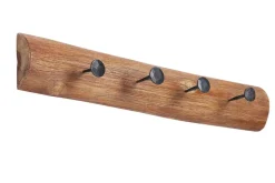Massive Wandgarderobe HEMINGWAY 50cm natur aus recyceltem Teakholz