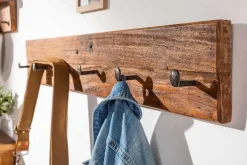 Massive Wandgarderobe HEMINGWAY XL 90cm natur recyceltes Massivholz