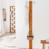 Massive Wandgarderobe JAVA 185cm recyceltes Teakholz mit drei Kleiderhaken
