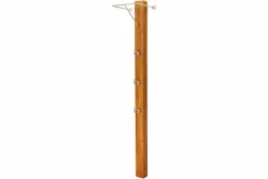 Massive Wandgarderobe JAVA 185cm recyceltes Teakholz mit drei Kleiderhaken