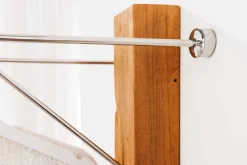 Massive Wandgarderobe JAVA 185cm recyceltes Teakholz mit drei Kleiderhaken