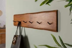 Massive Wand-Garderobe MAMMUT 80cm Akazie mit 6 Kleiderhaken