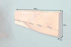 Massive Wand-Garderobe MAMMUT 80cm Akazie mit 6 Kleiderhaken