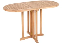 Massiver Balkontisch EMPIRE TEAK 120cm natur Teakholz klappbar Gartentisch Outdoor