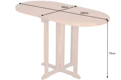 Massiver Balkontisch EMPIRE TEAK 120cm natur Teakholz klappbar Gartentisch Outdoor