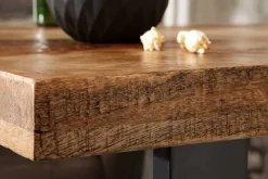 Massiver Bartisch IRON CRAFT 120cm natur Mangoholz Stehtisch Industrial Design