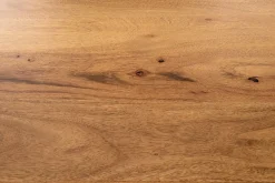 Massiver Bartisch MAMMUT 220cm natur Akazie Baumkante schwarz Metall