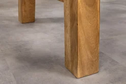 Massiver Bartisch MAMMUT 220cm natur Akazie Baumkante schwarz Metall