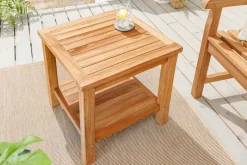 Massiver Beistelltisch EMPIRE TEAK 50cm natur Teakholz