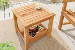 Massiver Beistelltisch EMPIRE TEAK 50cm natur Teakholz