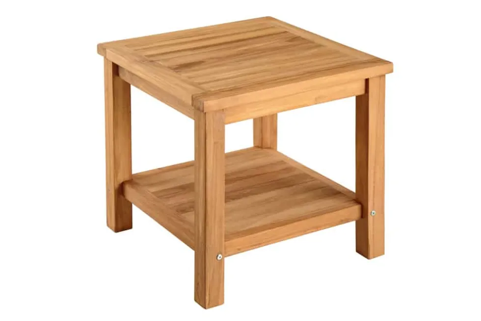 Massiver Beistelltisch EMPIRE TEAK 50cm natur Teakholz