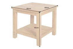 Massiver Beistelltisch EMPIRE TEAK 50cm natur Teakholz