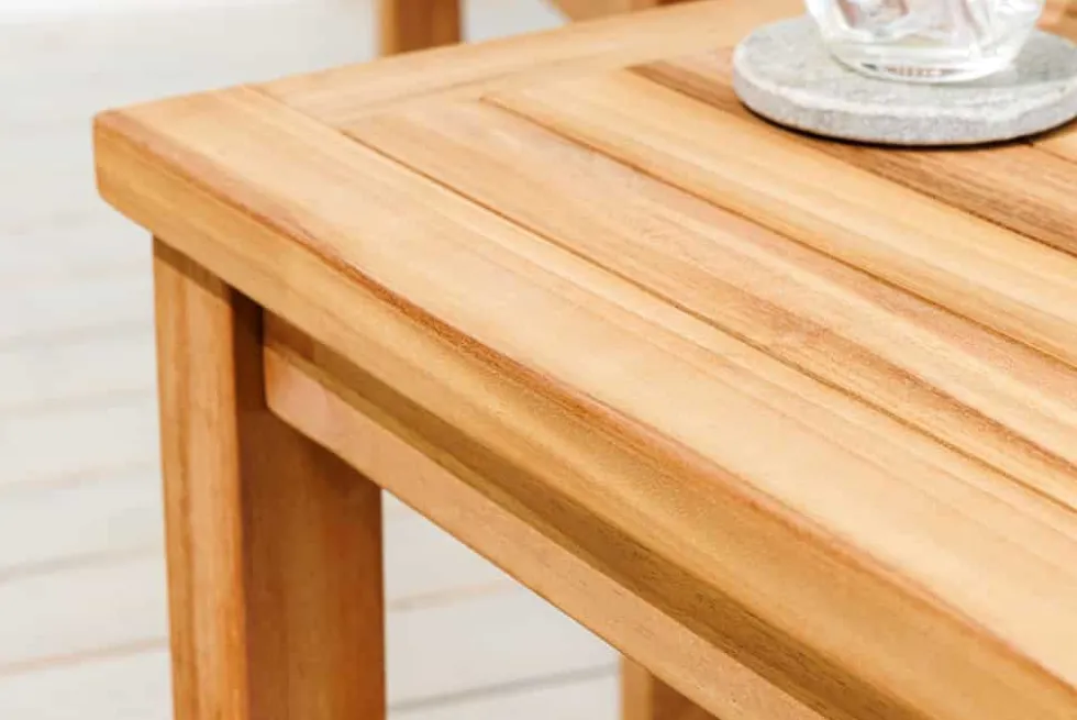 Massiver Beistelltisch EMPIRE TEAK 50cm natur Teakholz
