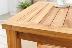 Massiver Beistelltisch EMPIRE TEAK 50cm natur Teakholz