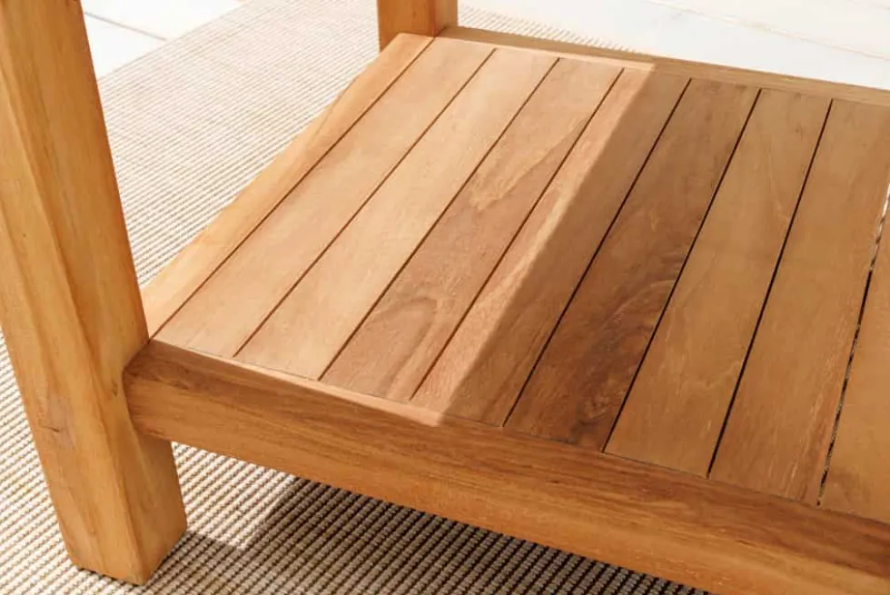 Massiver Beistelltisch EMPIRE TEAK 50cm natur Teakholz