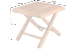 Massiver Beistelltisch EMPIRE TEAK 45cm natur Teakholz wetterfest