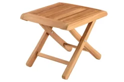 Massiver Beistelltisch EMPIRE TEAK 45cm natur Teakholz wetterfest
