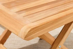 Massiver Beistelltisch EMPIRE TEAK 45cm natur Teakholz wetterfest