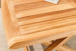 Massiver Beistelltisch EMPIRE TEAK 45cm natur Teakholz wetterfest