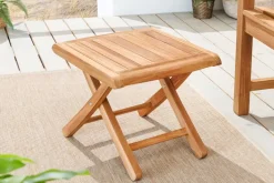 Massiver Beistelltisch EMPIRE TEAK 45cm natur Teakholz wetterfest