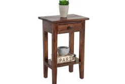 Massiver Beistelltisch HEMINGWAY 55cm coffee Mahagoniholz Shabby Chic Telefontisch