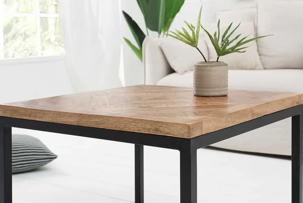 Massiver Beistelltisch INFINITY HOME 60cm Mangoholz Industrial Design