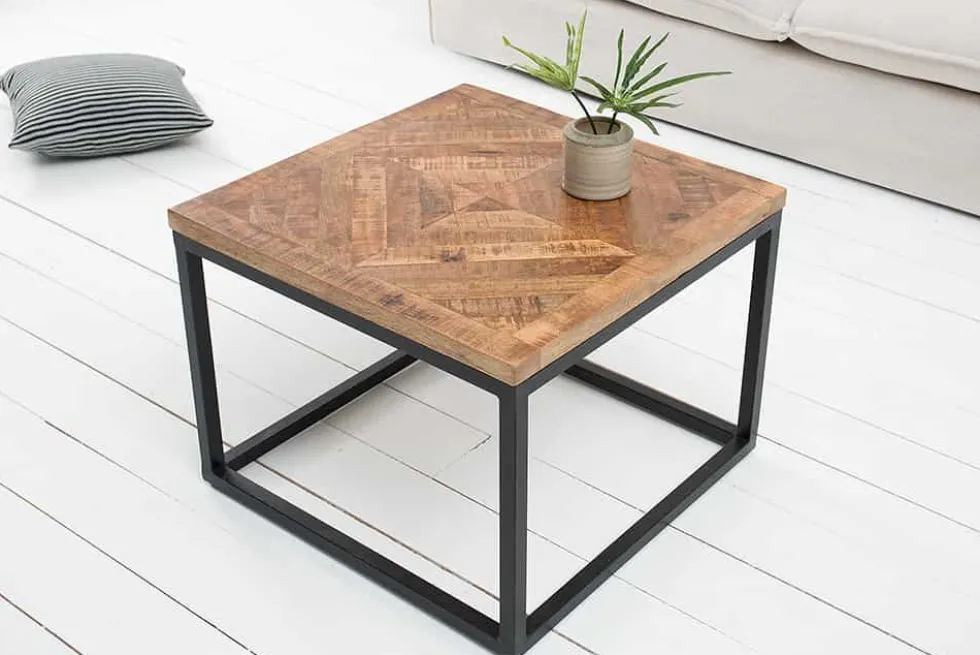 Massiver Beistelltisch INFINITY HOME 60cm Mangoholz Industrial Design