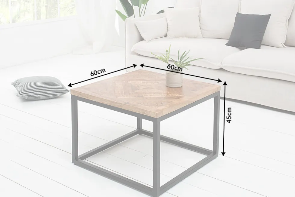 Massiver Beistelltisch INFINITY HOME 60cm Mangoholz Industrial Design