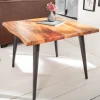Massiver Beistelltisch ORGANIC LIVING 60cm braun Akazie Couchtisch Live Edge