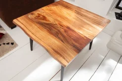 Massiver Beistelltisch ORGANIC LIVING 60cm braun Akazie Couchtisch Live Edge