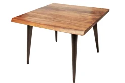 Massiver Beistelltisch ORGANIC LIVING 60cm braun Akazie Couchtisch Live Edge