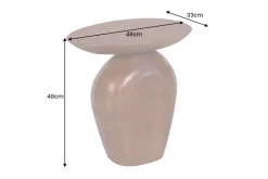 Massiver Beistelltisch ORGANIC 50cm braun Mangoholz oval Säulenfuß